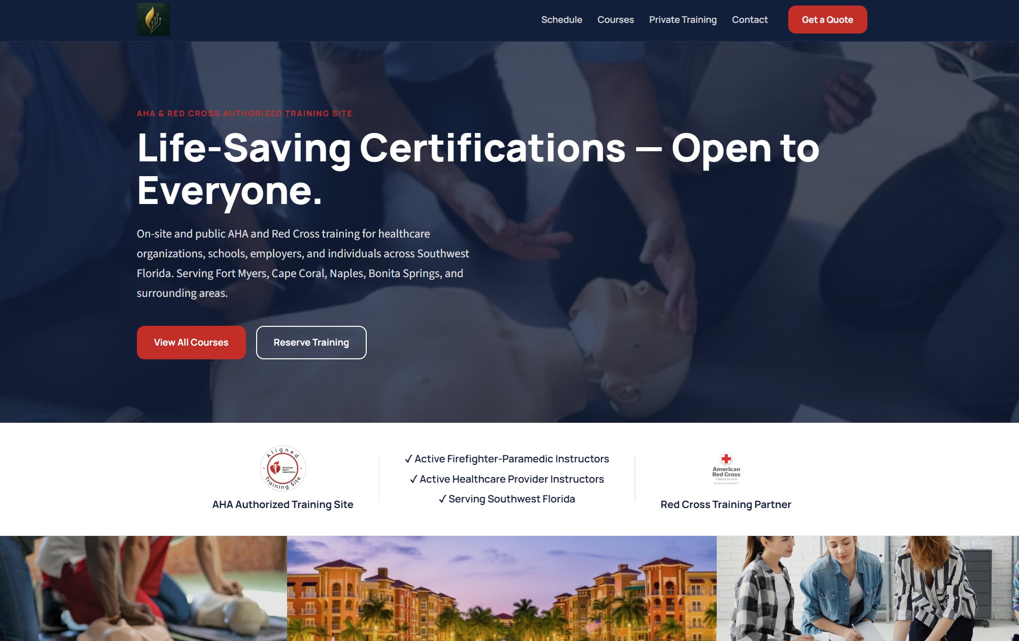 Care Chain CPR website screenshot