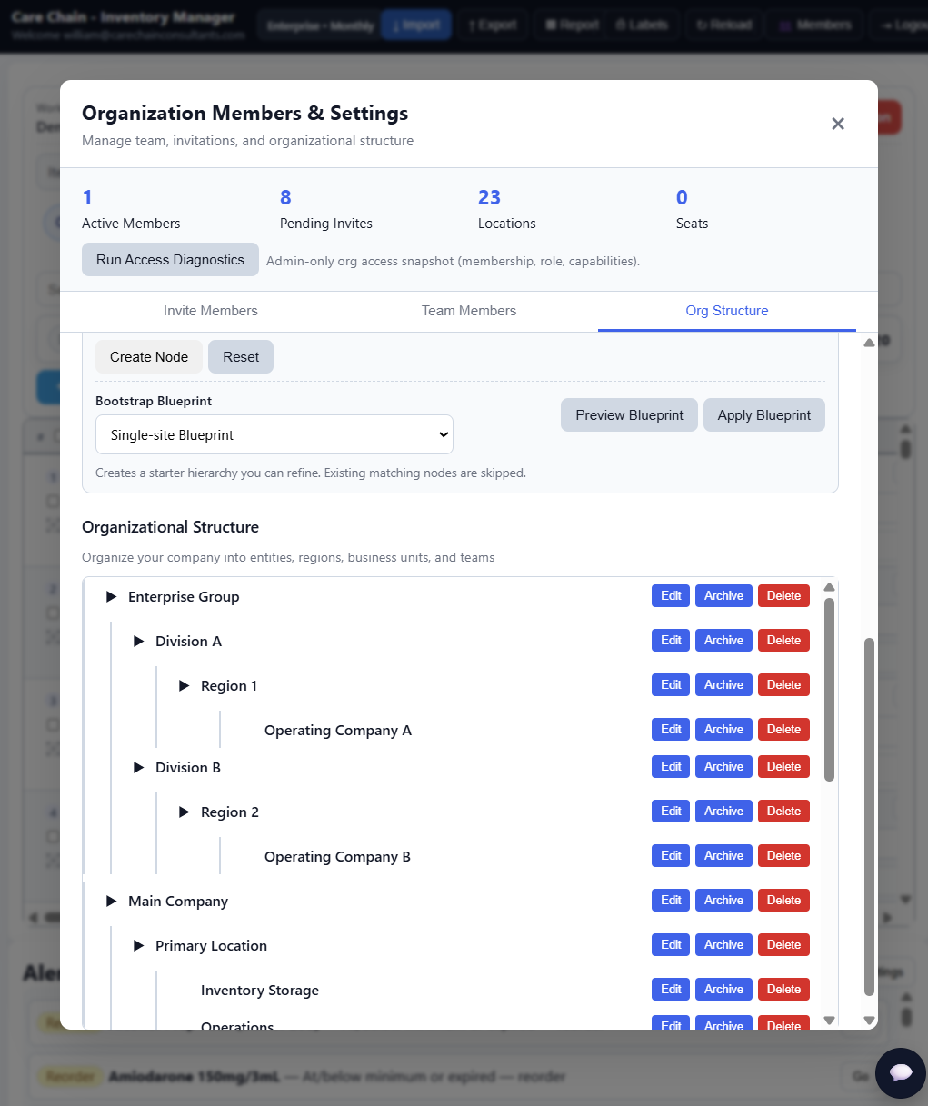 Inventory visibility screenshot